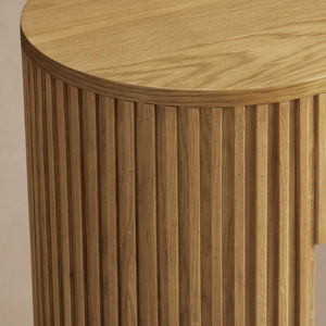 Mobilier moderne, <span class=keywords><strong>Table</strong></span> de contrôle d'entrée <span class=keywords><strong>en</strong></span> <span class=keywords><strong>bois</strong></span> <span class=keywords><strong>massif</strong></span> pour hôtel, <span class=keywords><strong>Console</strong></span> design pour salon, décoration de passage, porche à rainure ovale - Product Image 4