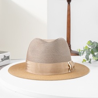 Chapeau Fedora en paille d'été pour hommes et femmes, chapeau de soleil pour couple, protection solaire de plage, chapeau jazz tressé pour les occasions décontractées, quotidiennes, en plein air, fêtes, pêche