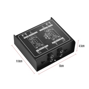 XTUGA DI2 Professional 2-Channel Metal DI Box <span class=keywords><strong>Audio</strong></span> <span class=keywords><strong>Converter</strong></span> Active Direct Box Low Noise pour Guitar Bass Show <span class=keywords><strong>Studio</strong></span> - Product Image 4