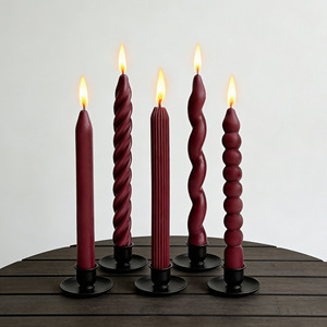 Bougie parfumée élégante rouge en spirale, bougies décoratives en forme de bâton pour la décoration de fête et de maison - Product Image 3