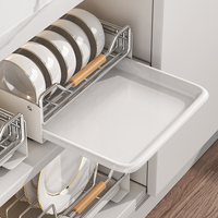 Panier de rangement coulissant multifonctionnel moderne en acier inoxydable Coovens pour armoire de cuisine, étanche, pour vaisselle