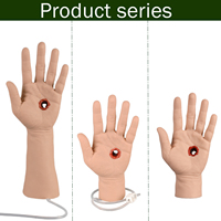 Simulador de heridas de bala de silicona, modelo anatómico con función de sangrado, 12cm*6.5cm*25cm, 1 mano + 3 compresas, TCCC/EMT/PHEC, uso médico