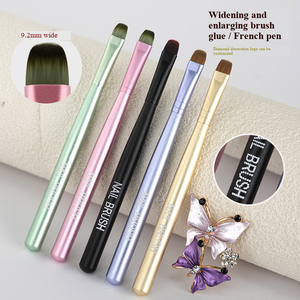 Pincel Profesional de Gel para Uñas de Fototerapia, Forma de Media Luna Francesa, Mango Metálico, Base para Pintar con Gel UV, Pincel para Decoración de Uñas - Product Image 2