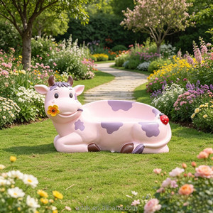Banc en fibre de verre personnalisé en forme de lapin, thème animal crème glacée, sièges publics pour plaza commerciale, aire pour enfants, jardin extérieur, vente en gros - Product Image 2
