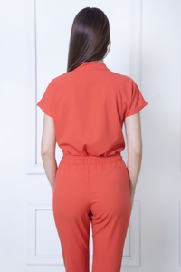 ชุดยูนิฟอร์มสำหรับทันตกรรมชุดยูนิฟอร์มสำหรับสปาและกางเกงขายาวสีทึบชุดทำงานคลินิกแพทย์แพทย์พยาบาลชุดขัดตัวท็อป + กางเกง - Product Image 2