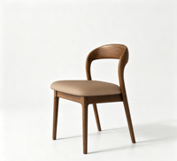Fauteuil rembourré moderne avec structure en bois massif, assise et dossier rembourrés, chaise d'appoint ergonomique pour salle à manger, salon, bureau, café