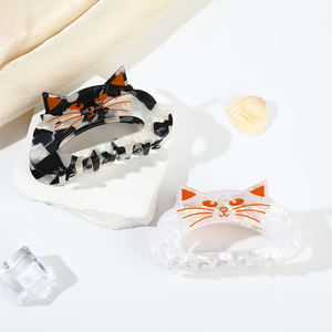 مشبك شعر أسيتات على شكل قطة كرتونية لطيفة، مشبك شعر نسائي للجزء الخلفي من الرأس، مشبك شعر على شكل سمكة قرش، رائج على الإنترنت، لا يسبب ضررًا للشعر - Product Image 5