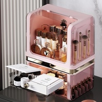 COIZY Boîte de rangement pour cosmétiques, boîte de rangement de maquillage étanche à la poussière et à l'eau, boîte de rangement pour brosse de maquillage pour masque de bijoux de salle de bain