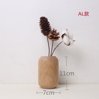 Vases décoratifs en bois de noyer de haute qualité, gravés à la main, artisanat en bois pour la décoration intérieure, petits arrangements floraux, réutilisables, objets d'art