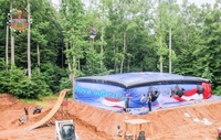 Équipement de sport de plein air de haute qualité pour le freestyle : rampe de saut pour skateboard, ski, VTT, airbag d'atterrissage, imperméable, durable, portable