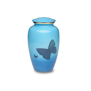 Urnas de cremación azules de diseñador 2025 de tendencia superior en urnas de cenizas conmemorativas funerarias con patrón de pájaro disponibles al precio más bajo - Product Image 3