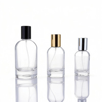 Flacon de parfum vide de luxe 100ml 50ml, rectangulaire, fond épais, transparent, mat, avec pulvérisateur, emballage cosmétique en verre