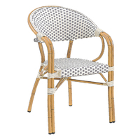 Ensemble de chaises et de table en rotin d'aluminium pour café en plein air portable
