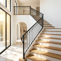Rampe d'escalier moderne en fer forgé, main courante pour escalier en colimaçon, balustrade de balcon en fer forgé, peignable, sur mesure, directement de l'usine
