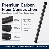 Perche d'extension en fibre de carbone haute résistance 30cm 50cm Ultra-légère Anti-rouille Logo OEM Fixation filetée double extrémité Support stable