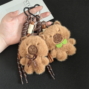 QYS Lindo Llavero de Peluche de Capibara, Animal de Peluche de Delfín, Colgante Suave para Mochila, Adorno para Bolso, Premio de Máquina de Garras - Product Image 5