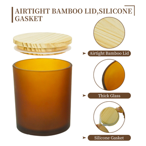 Frasco de Vidrio de Lujo para Velas, Multicolor, Tamaño Personalizado, Doble Pared, Diseño Único, con Tapa de Madera - Product Image 3