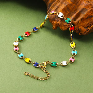 Parures <span class=keywords><strong>de</strong></span> bijoux Hip Hop en perles motif nez <span class=keywords><strong>de</strong></span> cochon effet goutte d'huile arc-en-ciel, en acier inoxydable plaqué or 18 carats, avec colliers motif <span class=keywords><strong>grain</strong></span> <span class=keywords><strong>de</strong></span> <span class=keywords><strong>café</strong></span> - Product Image 3