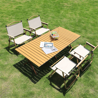 Ensemble table et chaise pliantes d'extérieur portable pour pique-nique à la plage et camping comprenant un tabouret pliant mobilier pratique