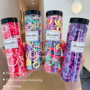 Offerta Speciale Elastici per Capelli da Ragazza, Anelli per Coda di Cavallo, Non Danneggiano i Capelli, Piccoli Elastici Colorati, Anelli in Spugna, Elastici ad Alta Elasticità - Product Image 1