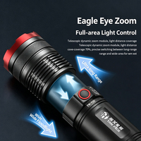 Lampe torche tactique portable d'extérieur, zoomable, super lumineuse, faisceau longue portée, rechargeable, lampe de camping, lampe de secours