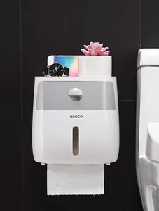 Sıcak satış çift katmanlı rulo kağıt havlu tutucu ve taşınabilir tuvalet su geçirmez saklama kutusu duvara monte kağıt tutucu