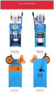 Machine de scellage semi-automatique pour gobelets de boissons, bubble tea, yaourts, gobelets en papier et en plastique, bouteilles et canettes