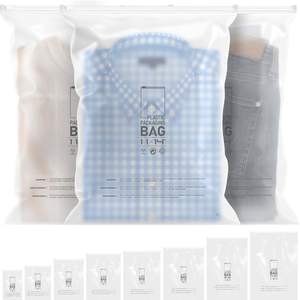 Sacs d'emballage en plastique transparent PE givré avec fermeture éclair pour t-shirt, sous-vêtements, vêtements, sacs de shopping à fermeture éclair pour pull, vêtements - Product Image 5