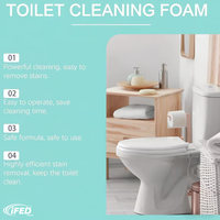 Poudre nettoyante moussante auto-activante pour cuvettes de toilettes - Nettoyage en profondeur et élimination des taches tenaces pour les toilettes