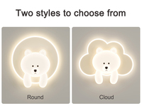 Applique murale à LED pour chambre à coucher Lampe murale créative en forme d'ours du vent Décoration mignonne Lampe murale en forme de nuage pour chambre d'enfants Vente en gros