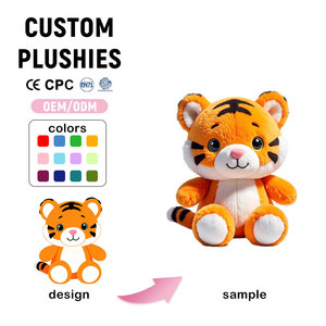Peluche <span class=keywords><strong>Tigre</strong></span> Orange Personnalisée - Couverture en Coton PP de Haute Qualité pour Anniversaire, Taille et Couleur Personnalisables - Product Image 1