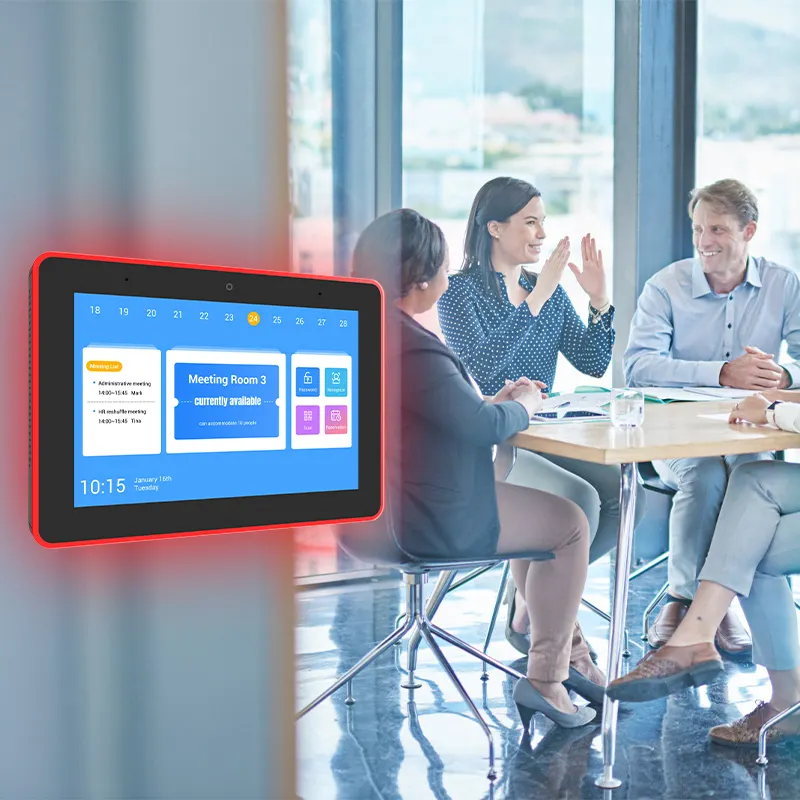 جهاز لوحي POE NFC بنظام أندرويد يتميز بشاشة 8 بوصة تعمل باللمس ونظام تثبيت على الحائط لنظام حجز غرف الاجتماعات توريد المصنع