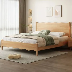 Двухразмерная современная мебель для дома, каркас кровати из массива дерева, простой набор мебели для спальни в скандинавском стиле