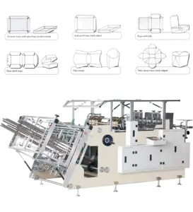 Forbona Automatic Disposable Paper Lunch Box Making Machine Paper Food Tray Forming Machine