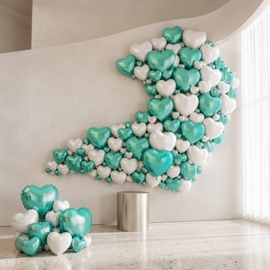 Palloncini a Forma di Cuore in Alluminio da 10" e 18" per Decorazioni Festive, Bianchi, Rossi e Rosa, per San Valentino e Festa della Mamma - Product Image 6