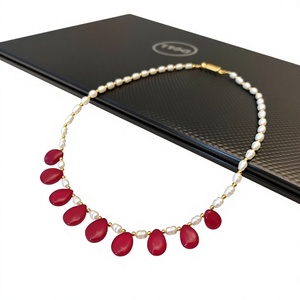 Cadena de perlas chapadas en oro de latón de calidad premium para niñas, colección para fiestas. - Product Image 2
