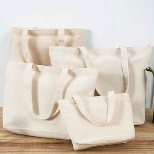 Reusable Medium Cotton Tote <b>Bag</b> With Zipper Closure and Custom Printed Logo for Women-Travel-Friendly - Product Image 4