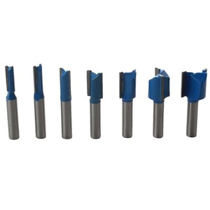 7 Pc Woodworking Grooving Straight Cutter 6-20mm Double Edged Milling Router Bits For Wood Hole Making Tools - Product Image 1
