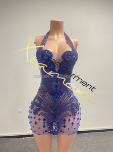 Đầm dạ hội sang trọng Ocstrade quyến rũ dành cho nữ, màu đen, đầm dự tiệc sinh nhật, đính đá pha lê lấp lánh, đính hạt, kiểu dáng đi club - Product Image 5