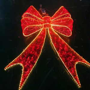 Décoration de Noël extérieure à motif de nœud LED pour projet d'éclairage paysager commercial - Product Image 1