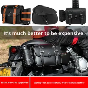 HESHI rétro Scooter sac latéral étanche suspendu sacoche pour <span class=keywords><strong>cavalier</strong></span> à la mode vélo pochette modifiée sac universel - Product Image 3