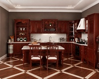 Armoires de cuisine de luxe en acajou rouge, certifiées FSC, en bois massif de qualité supérieure, armoires de cuisine modulaires, fabricant de meubles sur mesure pour manoirs