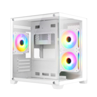 AntarcChill ARGB Full View Glass MicroATX Mid Tower Gaming Computer Case with Fan in Stock