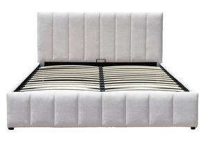 Lit rembourré de haute qualité de style européen, double, king size, queen size, avec rangement, ottoman, meubles de maison, cadre de lit - Product Image 3