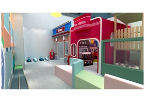 Centro Giochi Gigante per Bambini con Piscina di Palline, Scivolo a Tema Giungla Tigre, Struttura in Legno per Arrampicata, Stazione dei Pompieri, Area Sicura per Interni, Certificato CE SGS - Product Image 2