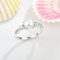 Bague personnalisée OEM de luxe simple avec charme en perle, bague tendance pour femme, bijoux coréens, bague en argent sterling 925