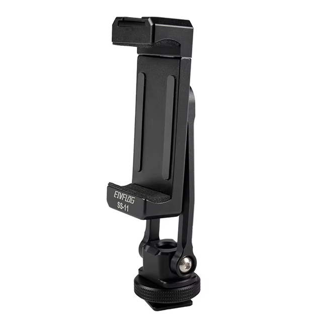 Universal Portable Aluminum Desk Phone Clamp Cold Shoe 360 Rotatable Flexible Smartphone Mount Selfie Light Live Streaming Vlog
