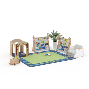 ตู้หนังสือสำหรับเด็กอนุบาล ศูนย์บริการพื้นที่อ่านหนังสือสำหรับเด็ก เฟอร์นิเจอร์ไม้ ห้องสมุด เฟอร์นิเจอร์ห้องเรียนอนุบาล - Product Image 4