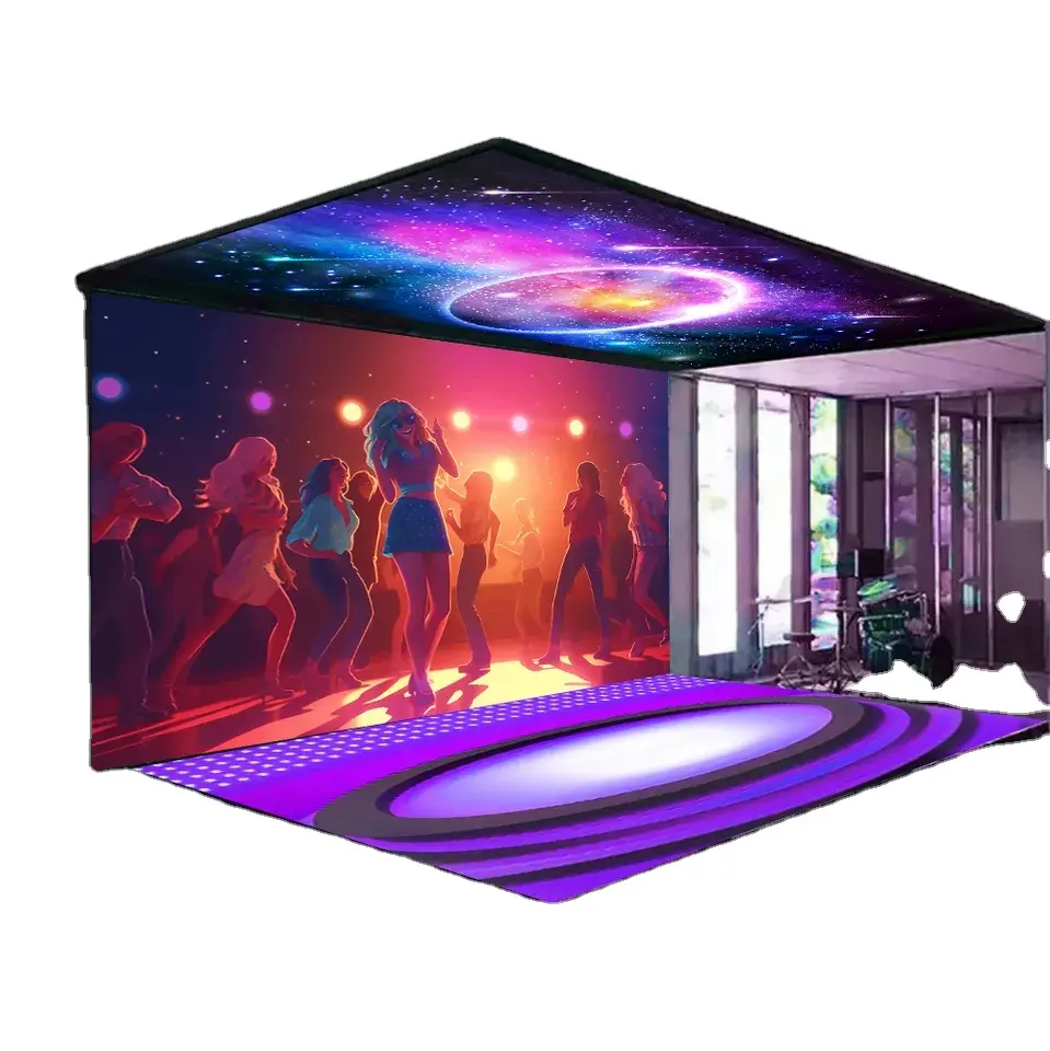 P3.91 светодиодный магнитный дисплей для танцпола, 64 пикселя, светодиодный дисплей для диско-клуба, умный светодиодный 3D-экран для танцпола