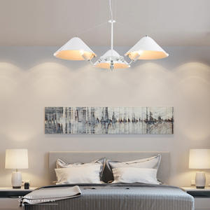 Moderne Têtes Multiples E27 En Fer Forgé Lustre Pendentif Lumière Noir/Blanc Pendentif <span class=keywords><strong>Luminaire</strong></span> Magasin Moderne Lustre Lumière - Product Image 5